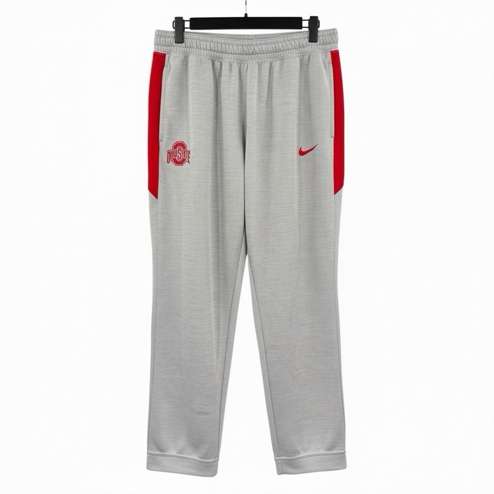 Ohio State Buckeyes Pants Men 2XL Gray Red Nike Dri-Fit Sweatpants Active Jogger